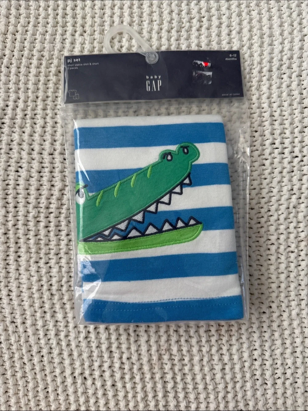 Baby Gap Gator Short Pajama Set Infant Boys 6-12M NWT 100% Cotton